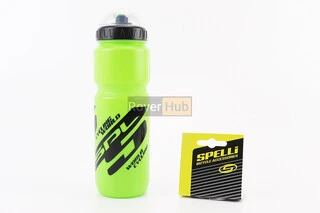 Фляга пластиковая 800мл, с защитной крышкой, чёрно-зеленая SWB-528-L