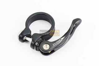 Затискач (хомут) труби сидіння MTB 31,8мм, кріпл. ексцентрик, алюмінієвий, чорний AT-109