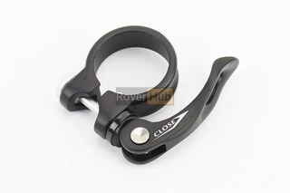 Затискач (хомут) труби сидіння MTB 34,9мм, кріпл. ексцентрик, алюмінієвий, чорний AT-109