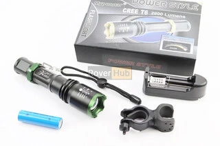 Фонарь передний 1 диод 2800 lumen алюминиевый, Li-ion 3.7V 3800mAh с зарядкой, влагозащитный, чёрный BL-1820