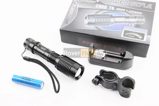 Фонарь передний 1 диод 2800 lumen алюминиевый, Li-ion 3.7V 4200mAh с зарядкой, влагозащитный, чёрный BL-1836