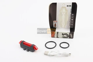 Фонарь задний 5 диодов 15 lumen, Li-ion 3.7V 330mAh зарядка от USB, влагозащитный, BS-216/DС-918