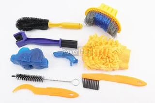 Набір для миття велосипеда 8 предметів (6 щіток, миття ланцюга та 1 мийко-рукавичка мікрофіброва)