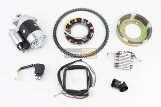 Комплект для переоснащения мотоблока под электростартер 178F (электростартер, замок, проводка, магнето, реле, венец)