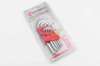 Набір Г-подібних ключів з отвором TORX (T10/T15/T20/T25/T27/T30/T40/T45/T50) CrV HT-0604