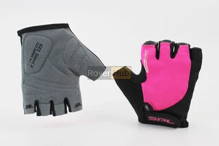 Перчатки без пальцев S с гелевыми вставками под ладонь, чёрно-розовые SBG-1457