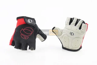 Перчатки без пальцев M с мягкими вставками под ладонь, чёрно-красные