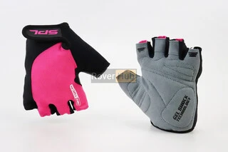 Перчатки без пальцев M с гелевыми вставками под ладонь, чёрно-розовые SBG-1457