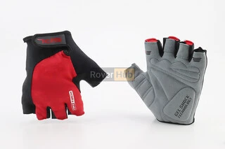 Перчатки без пальців XL з гелевими вставками під долоню, чорно-червоні SBG-1457