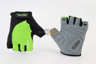 Перчатки без пальцев XL с гелевыми вставками под ладонь, чёрно-салатовые SBG-1457