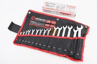 Набір ключів комбінованих 15шт (6/7/8/9/10/11/12/13/14/15/16/17/18/19/22мм) "згорток" HT-1204