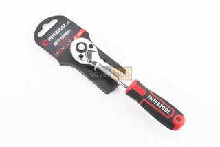 Тріскачка з вигнутою ручкою 1/4" 72 зуба CrV STORM ET-8001