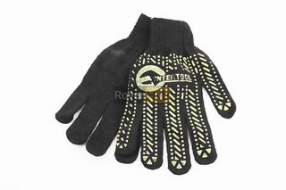 Рукавиці робочі 60% бавовна/40% поліестер 10", клас в'язки 7, чорний, жовта ПВХ точка SP-0136