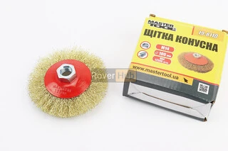 Щітка конусна М14 D-100мм з латунованого рифленого дроту 19-8110