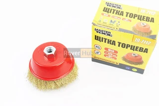 Щітка торцева М14 D-125мм з латунованого рифленого дроту 19-7112