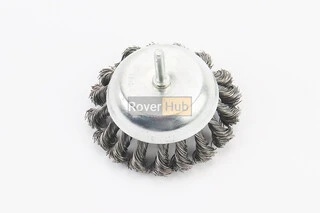 Щітка торцева зі стрижнем 1/4" D-100мм з плетеного дроту 19-7310