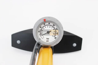 Насос ручний "підлоговий" з манометром 160 psi/11 bar, під штуцера Schrader&amp;Presta, жовтий SPM-155P
