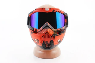 Окуляри+захисна маска, червоно-чорна (хамелеон скло) MT-009