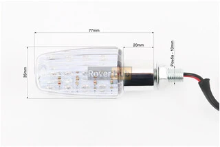 Поворот диодный LED ПРЯМОУГОЛЬНИК ХРОМ , 2шт