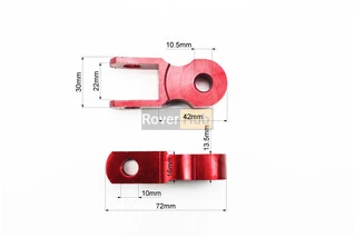 Удлинитель заднего амортизатора 45мм к-кт 2шт + болты + гайки, красный