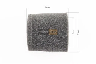 Фільтр повітряний нульовий - елемент для 55мм "циліндр" (поролоновий), ЧОРНИЙ