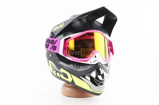 Окуляри кросові/ендуро/АТV, біло-рожеві (дзеркальне скло)