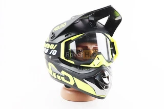 Окуляри кросові/ендуро/АТV, жовто-чорні (прозоре скло)