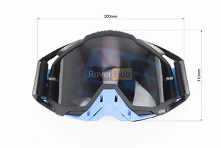 Окуляри кросові/ендуро/АТV, чорно-блакитні С187 (прозоре скло)