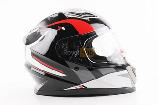 Шлем интеграл, закрытый BLD-M62 М (57-58см), ЧЕРНЫЙ/БЕЛО-КРАСНЫЙ