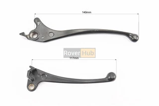 Важелі керма лівий, правий к-кт 2шт (під диск. / барабан. гальмо) Honda DIO, чорні