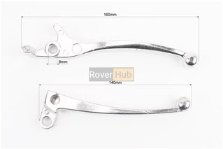Важелі керма лівий, правий к-кт 2шт (під диск. / барабан. гальмо) Suzuki AD50 "хром"
