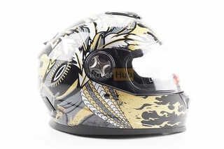 Шлем интеграл, закрытый BLD-М65 S (55-56см), ЧЕРНЫЙ/ЗОЛОТИСТО-СЕРЫЙ "Totem"