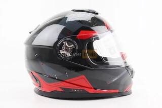 Шлем интеграл, закрытый BLD-М65 L (59-60см), ЧЕРНЫЙ/КРАСНО-СЕРЫЙ