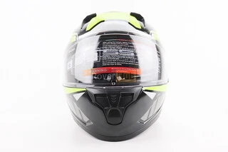 Шолом інтеграл, закритий (сертифікація DOT)+відкидні окуляри BLD-M67 L (59-60см), ЧОРНИЙ/НЕОНОВО-ЗЕЛЕНИЙ