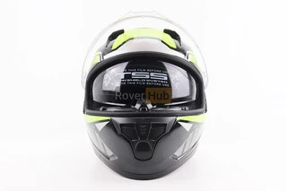 Шлем интеграл, закрытый (сертификация DOT)+откидные очки BLD-M67 М (57-58см), ЧЕРНЫЙ/НЕОНОВО-ЗЕЛЕНЫЙ