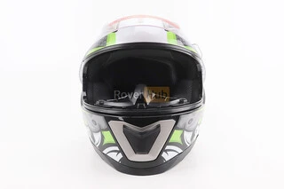 Шлем интеграл, закрытый BLD-M62 М (57-58см), СЕРЫЙ/НЕОНОВО-ЗЕЛЕНЫЙ "T-Rex"