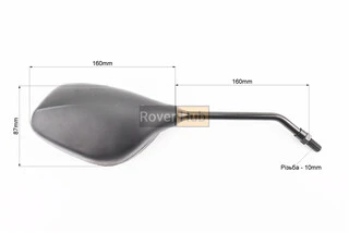 Дзеркала к-кт "Lux краплі" чорні м10 "довга ніжка" (ССС - знак якості)