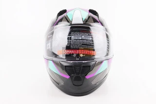 Шлем интеграл, закрытый (сертификация DOT)+откидные очки BLD-M67 М (57-58см), ЧЕРНЫЙ/ФИОЛЕТОВО-БИРЮЗОВЫЙ