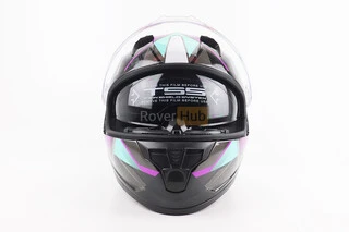 Шлем интеграл, закрытый (сертификация DOT)+откидные очки BLD-M67 М (57-58см), ЧЕРНЫЙ/ФИОЛЕТОВО-БИРЮЗОВЫЙ