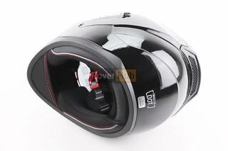 Шлем интеграл, закрытый (сертификация DOT)+откидные очки BLD-M67 L (59-60см), ЧЕРНЫЙ глянец