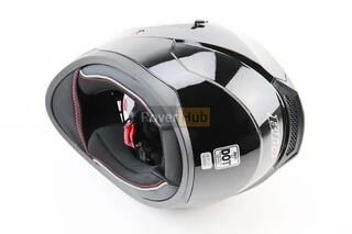 Шлем интеграл, закрытый (сертификация DOT)+откидные очки BLD-M67 М (57-58см), ЧЕРНЫЙ глянец