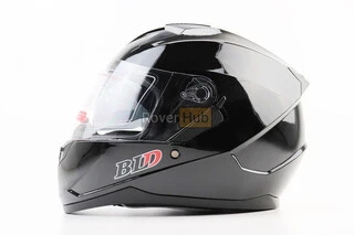 Шлем интеграл, закрытый (сертификация DOT)+откидные очки BLD-M67 М (57-58см), ЧЕРНЫЙ глянец