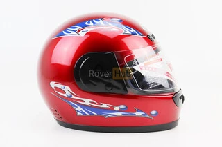 Шолом інтеграл, закритий з коміром, ЧЕРВОНИЙ з малюнком (незначні відмінності малюнків, можливі дефекти фарбування)