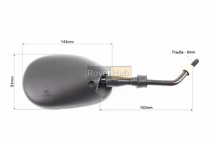 Дзеркала к-кт DIO- чорні "краплі", м8 "довга ніжка"