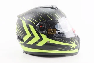 Шлем интеграл, закрытый (сертификация DOT)+откидные очки BLD-M61 M (57-58см), ЧЕРНО-ЖЕЛТЫЙ (флюоресцентный)