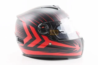 Шлем интеграл, закрытый (сертификация DOT)+откидные очки BLD-M61 M (57-58см), ЧЕРНО-КРАСНЫЙ (флюоресцентный)