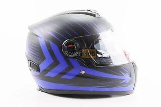 Шлем интеграл, закрытый (сертификация DOT)+откидные очки BLD-M61 M (57-58см), ЧЕРНО-СИНИЙ (флюоресцентный)