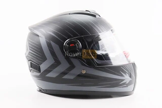 Шолом інтеграл, закритий (сертифікація DOT)+відкидні окуляри BLD-М61 S (55-56см), ЧОРНО-СІРИЙ (флуоресцентний)