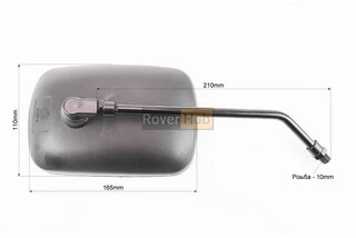 Дзеркала к-кт ПРЯМОКУТНІ 110 * 165мм- чорні, м10 (ССС - знак якості)