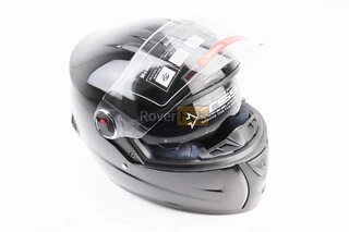 Шлем интеграл, закрытый+очки BLD-М61 S (55-56см), ЧЕРНЫЙ глянец